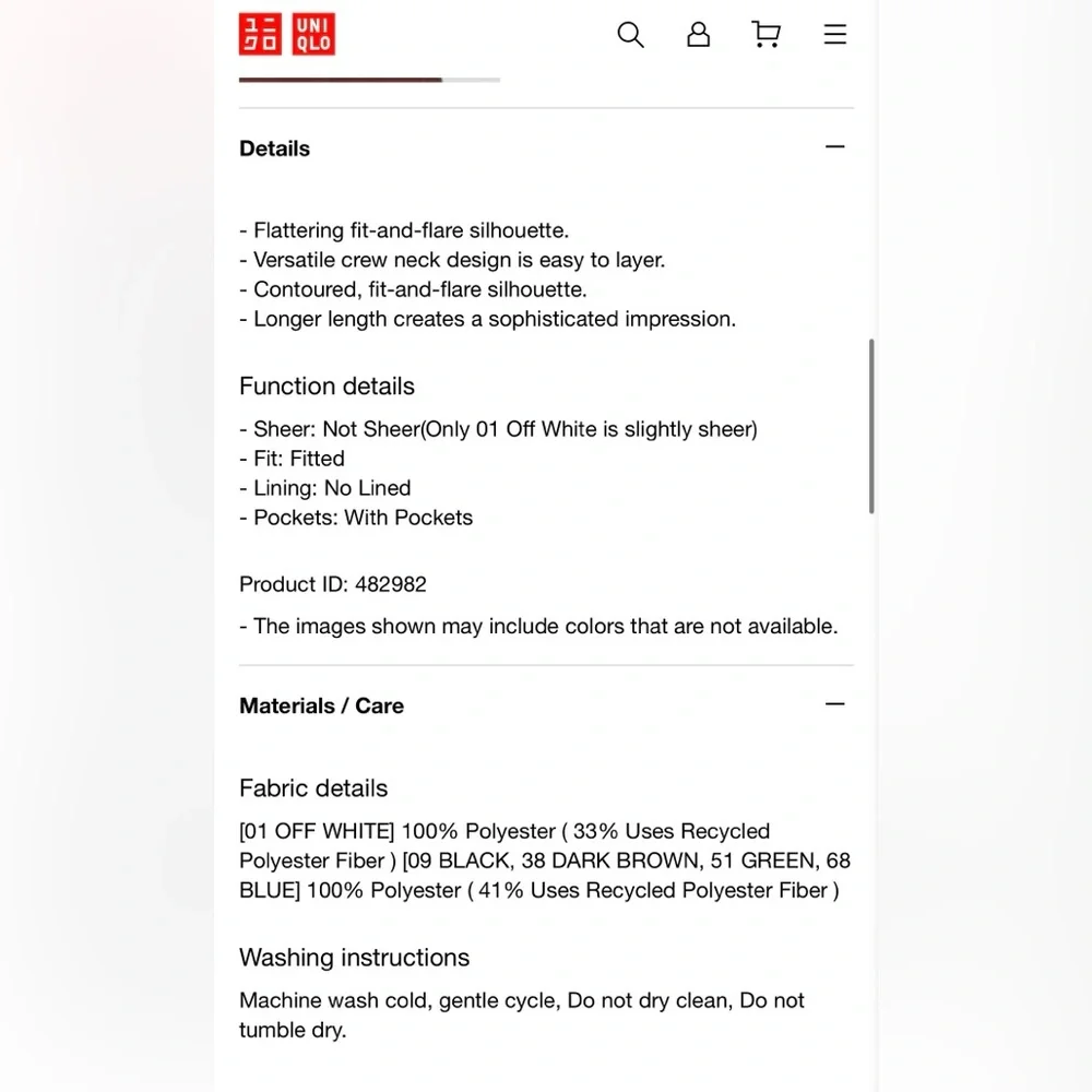 Uniqlo AIRism Dress with Pockets - Picture 3 of 4